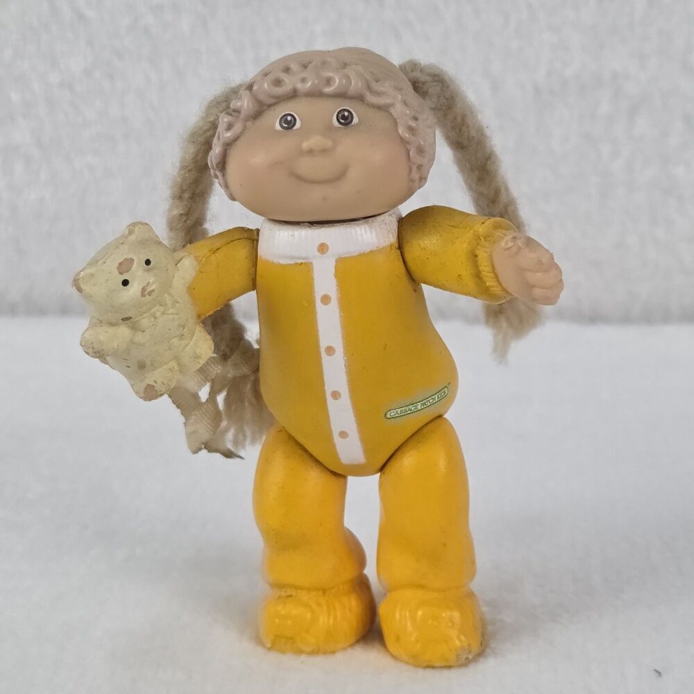 Vintage Cabbage Patch‎ Kids 3.5" Poseable Figure with Teddy Bear, Coleco 1984